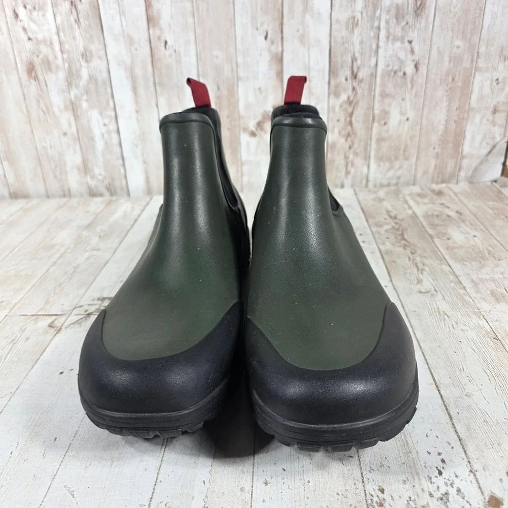 Bogs Sauvie Slip On Rain Boots Mens 10 Womens 12 Dark Green Waterproof 72208-301